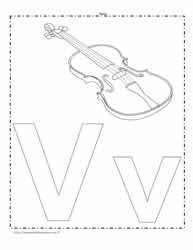 The Letter V Coloring Page